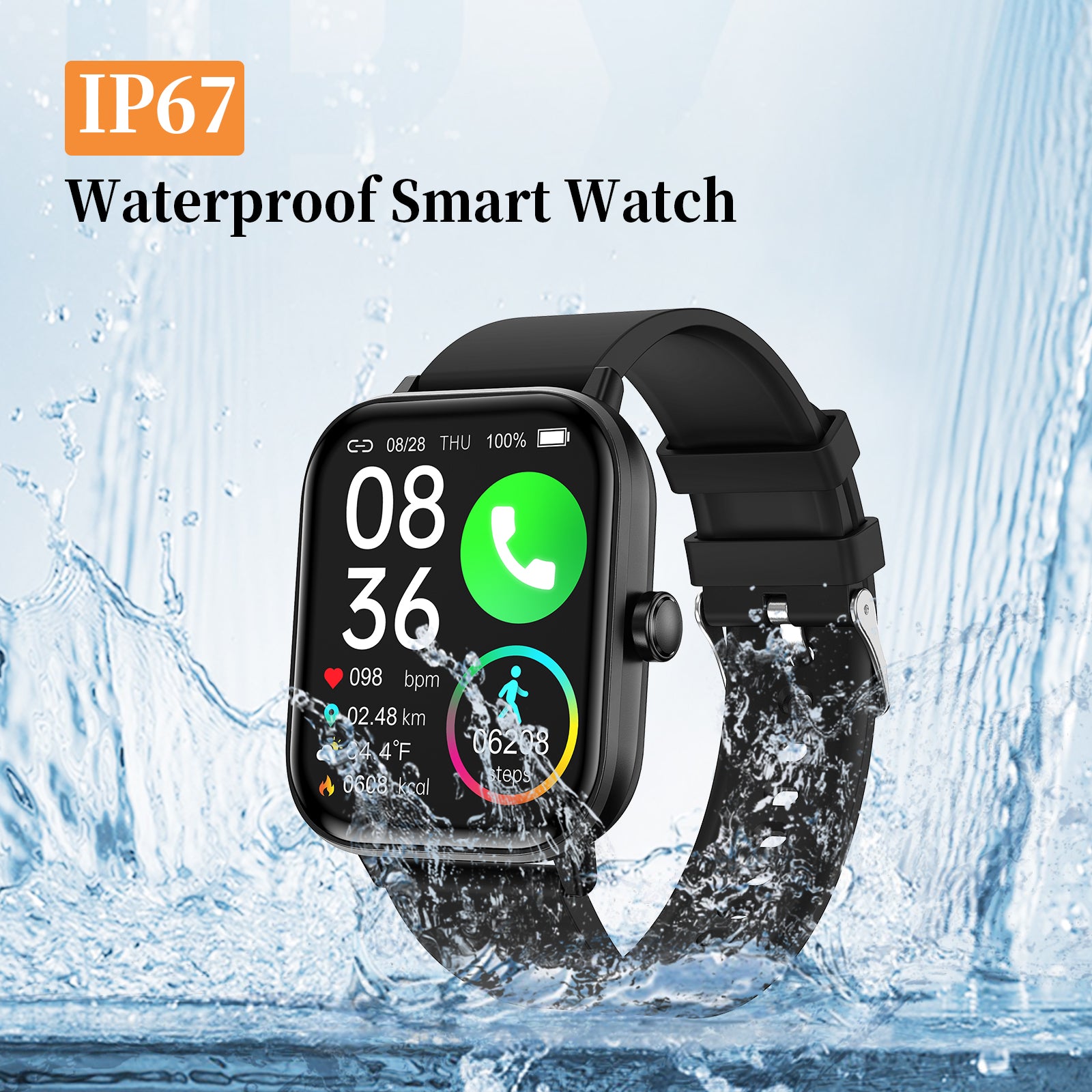 1.84" Sports Smartwatch with Bluetooth Calling and Health Monitoring - Fatouaw watch