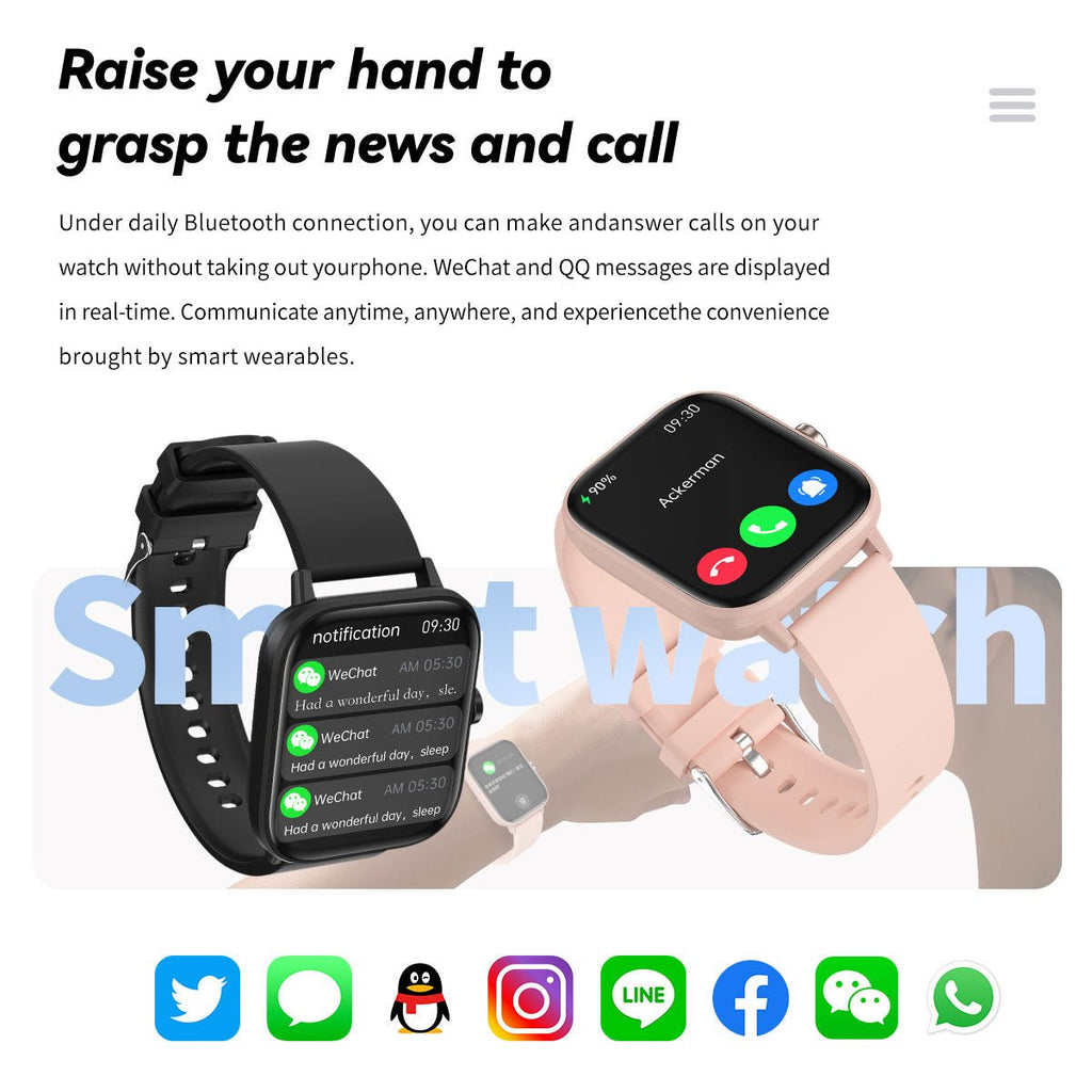 1.84" Sports Smartwatch with Bluetooth Calling and Health Monitoring - Fatouaw watch