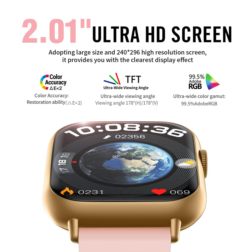 HD Screen Fitness Tracker Smart Watch with Call Function, Blood Pressure & Heart Rate Monitor - Fatouaw watch