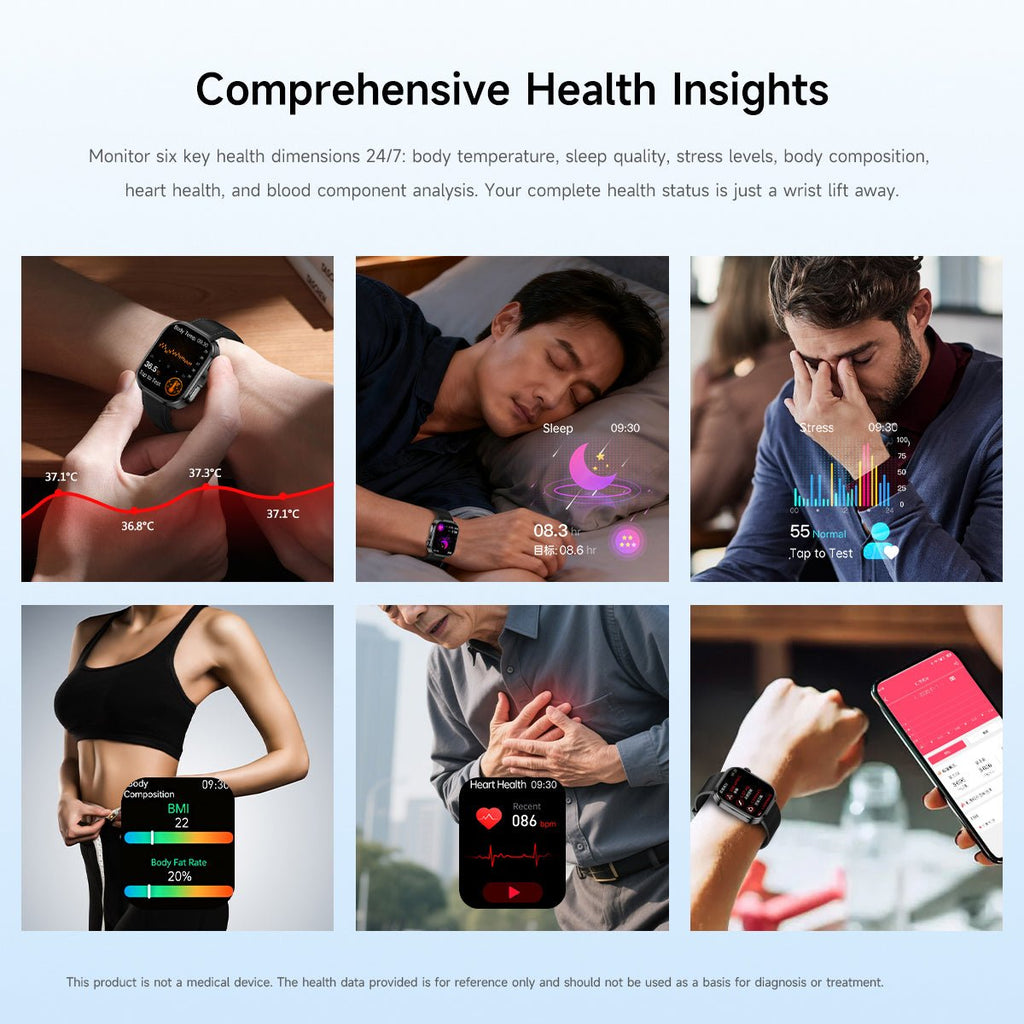 Bluetooth Outdoor Sports Watch with Heart Rate, Sleep, Blood Pressure Monitoring - Fatouaw watch